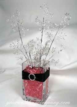 decoración centros de mesa rosa