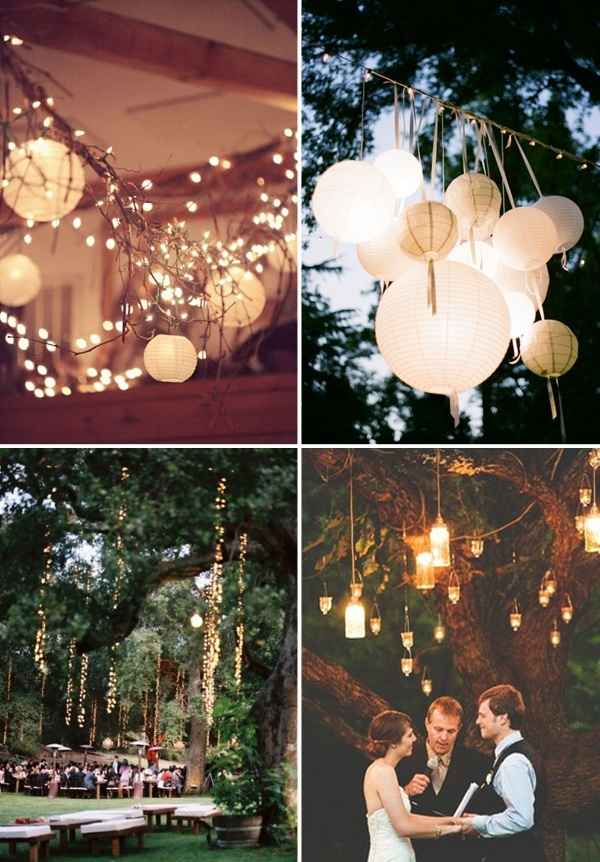 ideas decoración boda aire libre- noche