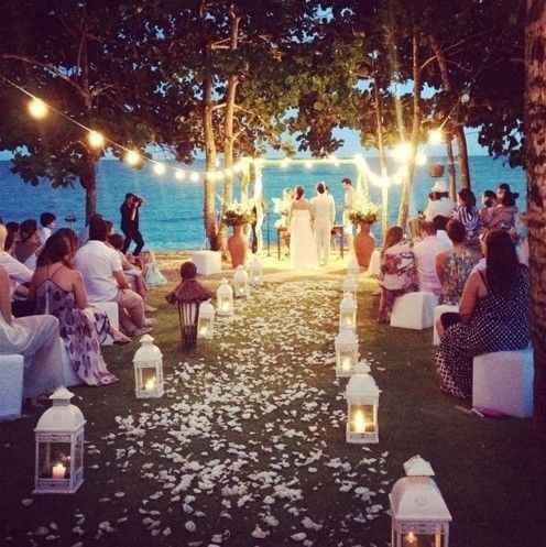 ideas decoración boda aire libre- noche