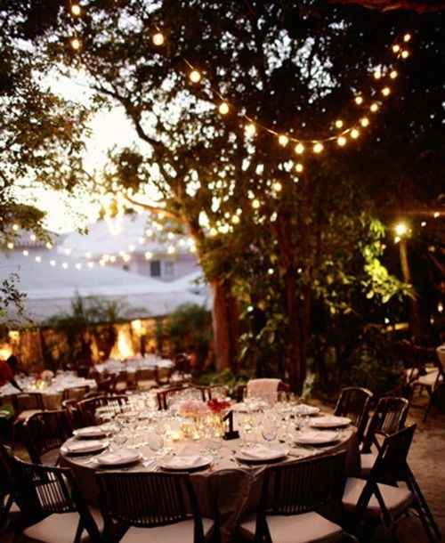 ideas decoración boda aire libre- noche