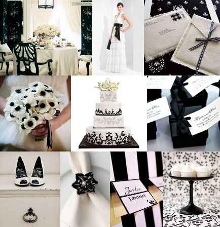 boda en tema blanco y negro