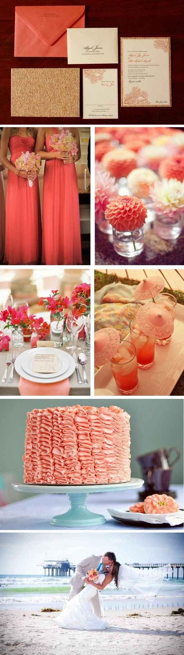 boda en color coral 