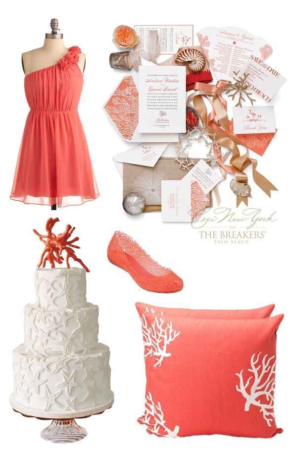 boda de color coral :D