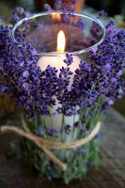 centros de mesa color lavanda