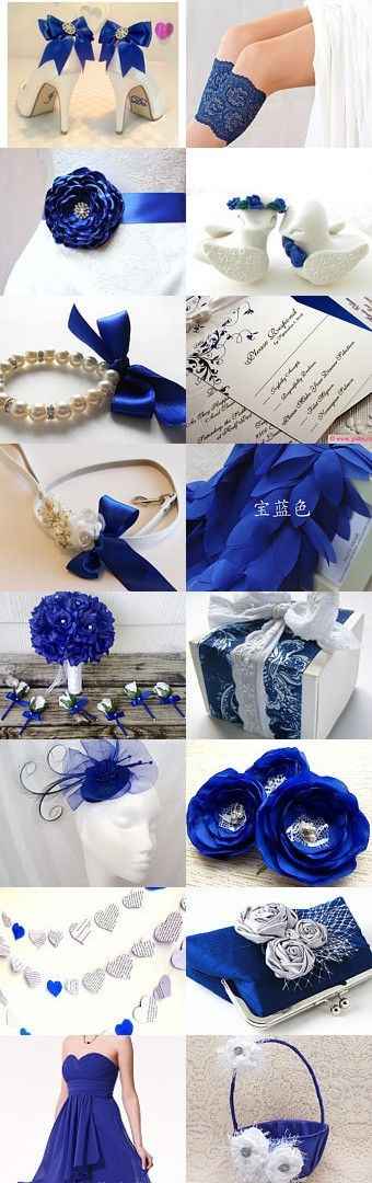 accesorios boda en color azul