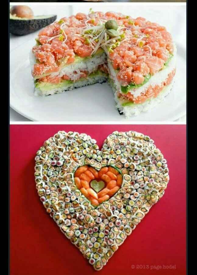 Pastel estilo...  ¿sushi? - 2