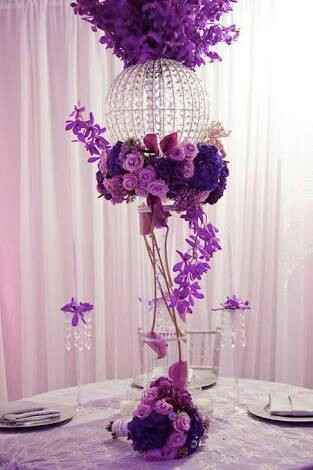 Centros de mesa color morado - 2