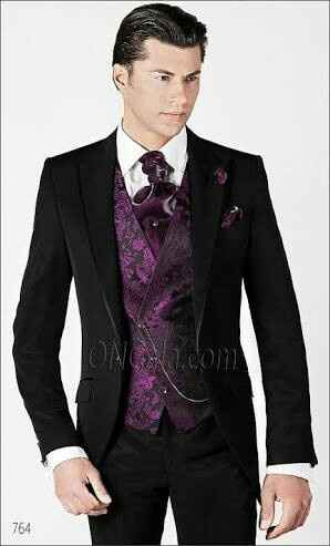 Traje de novio, tonos violetas - 1