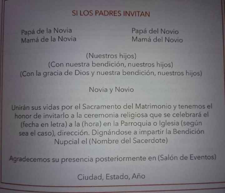 Invitaciones,  sus características - 2