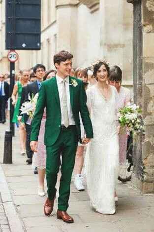 Traje del novio,  color verde - 2