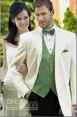 Traje del novio,  color verde - 3