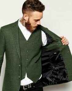 Traje del novio,  color verde - 4