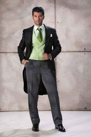 Traje del novio,  color verde - 5