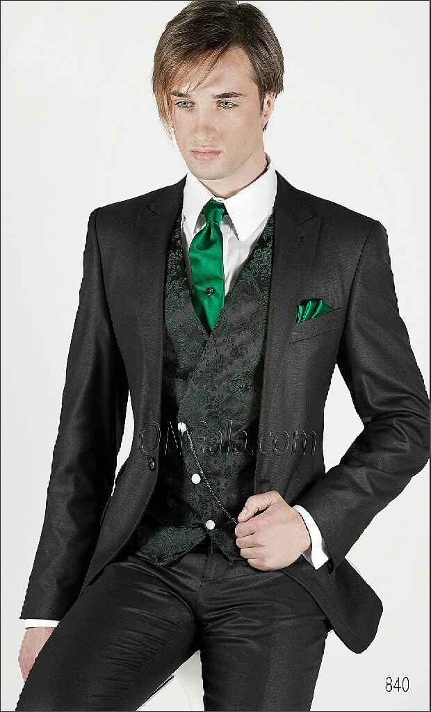 Traje del novio,  color verde - 9