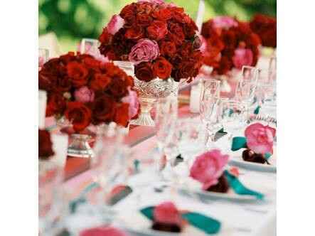 Boda en rojo "centros de mesa" - 1