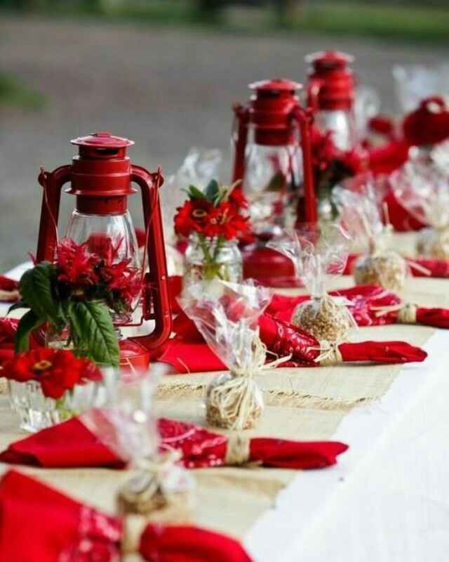 Boda en rojo "centros de mesa" - 4