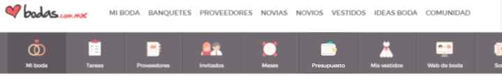 Organizador de presupuesto de bodas.com