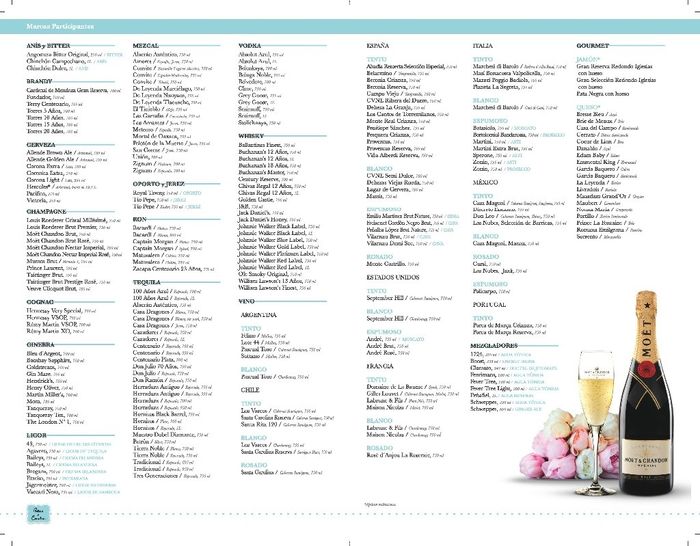 Menu de bedidas
