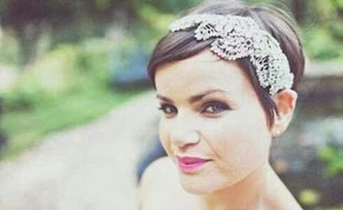 Peinados para novia,  cabello corto - 4