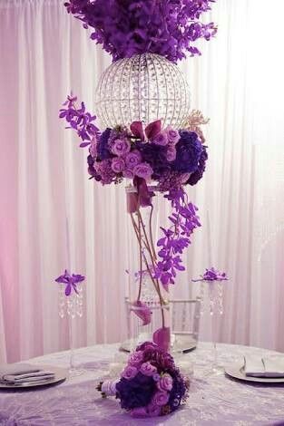 Centros de mesa color morado - 2