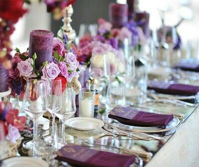 Centros de mesa color morado - 13