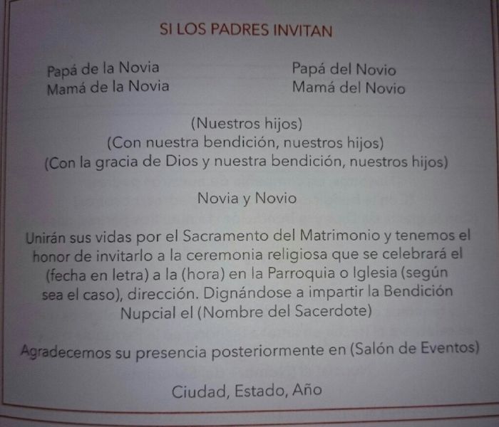 Invitaciones,  sus características - 2