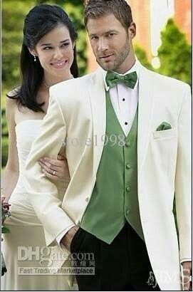Traje del novio,  color verde - 3