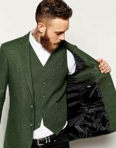 Traje del novio,  color verde - 4