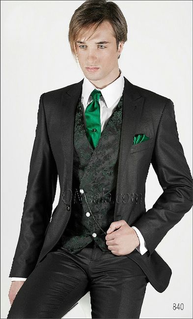 Traje del novio,  color verde - 9
