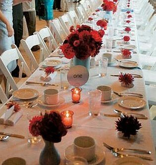Boda en rojo "centros de mesa" - 2