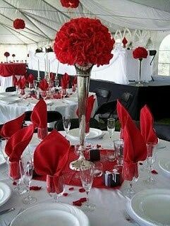 Boda en rojo "centros de mesa" - 6
