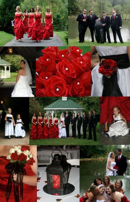 Boda blanco y negro con rosas rojas. ¿creepy, elegante o simplemente no? 5