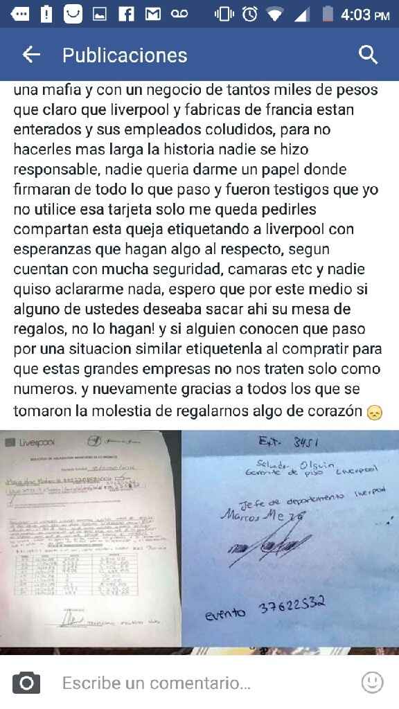 Fraude en mesa de regalos liverpool - 2