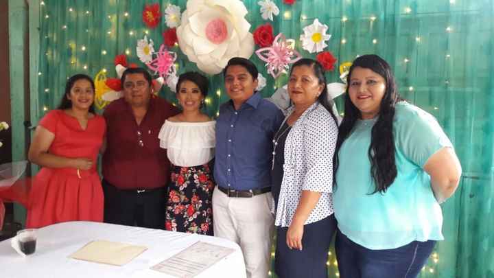 Con mis suegros y cuñadas