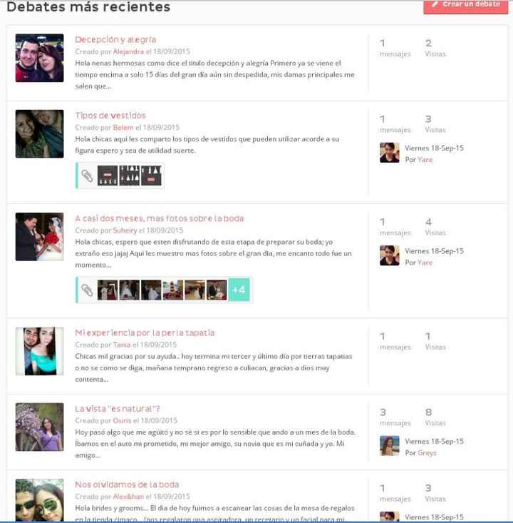 Debates más recientes.