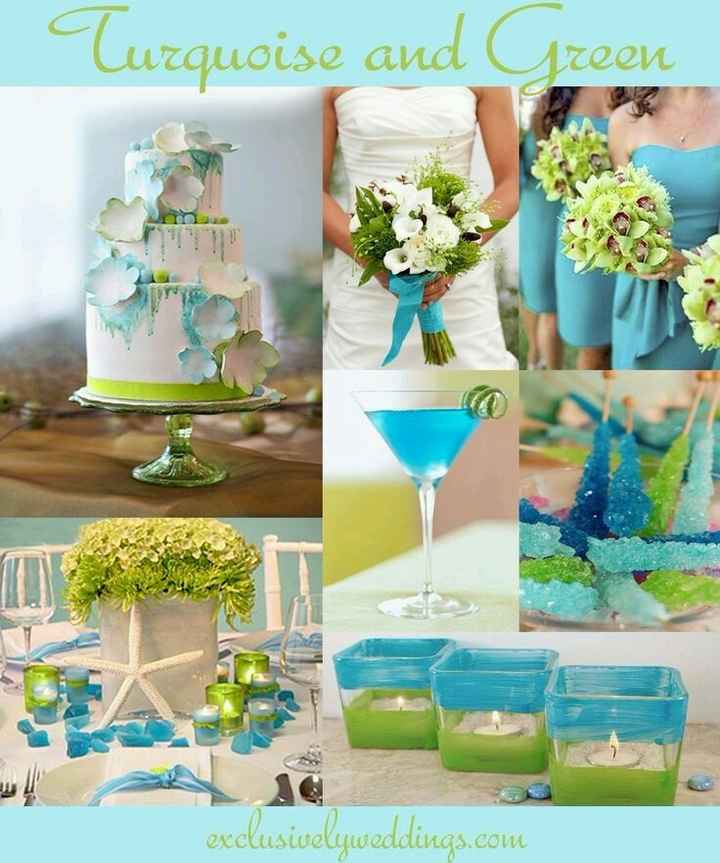 turquesa + verde