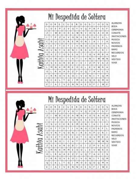 Hierbas Avanzar diseño Juegos imprimibles para despedida de soltera - Foro Antes de la boda -  bodas.com.mx