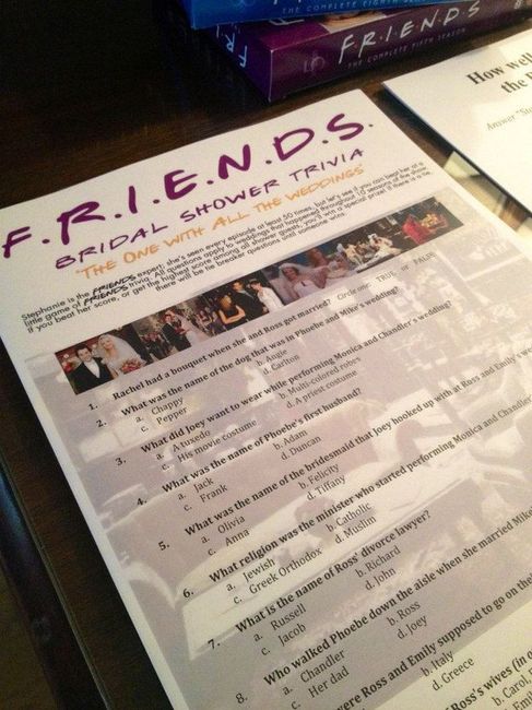 friends tv show themed bridal shower