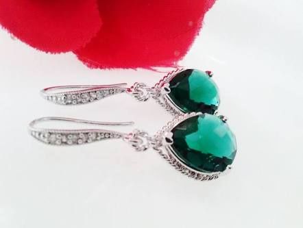 Aretes para novia inspiración esmeralda 4