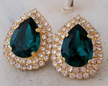 Aretes para novia inspiración esmeralda 7