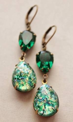 Aretes para novia inspiración esmeralda 9