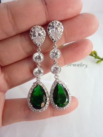 Aretes para novia inspiración esmeralda 13