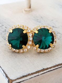 Aretes para novia inspiración esmeralda 14