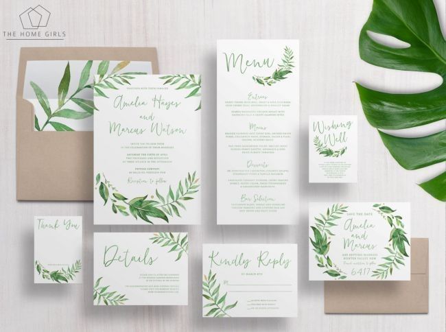 Invitaciones greenery 36