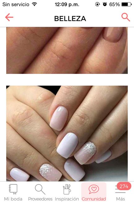 Uñas cortas y medianas para novias 37