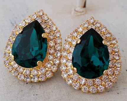  Aretes para novia inspiración esmeralda - 7