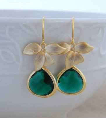  Aretes para novia inspiración esmeralda - 12