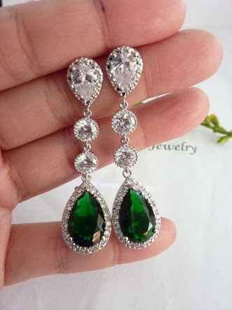  Aretes para novia inspiración esmeralda - 13