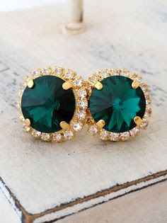 Aretes para novia inspiración esmeralda - 14
