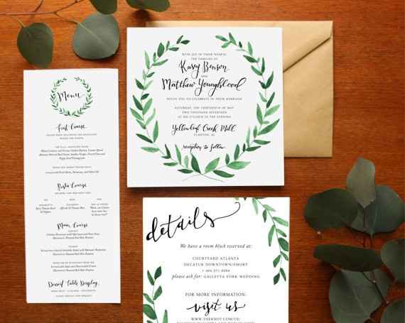 Invitaciones greenery 31